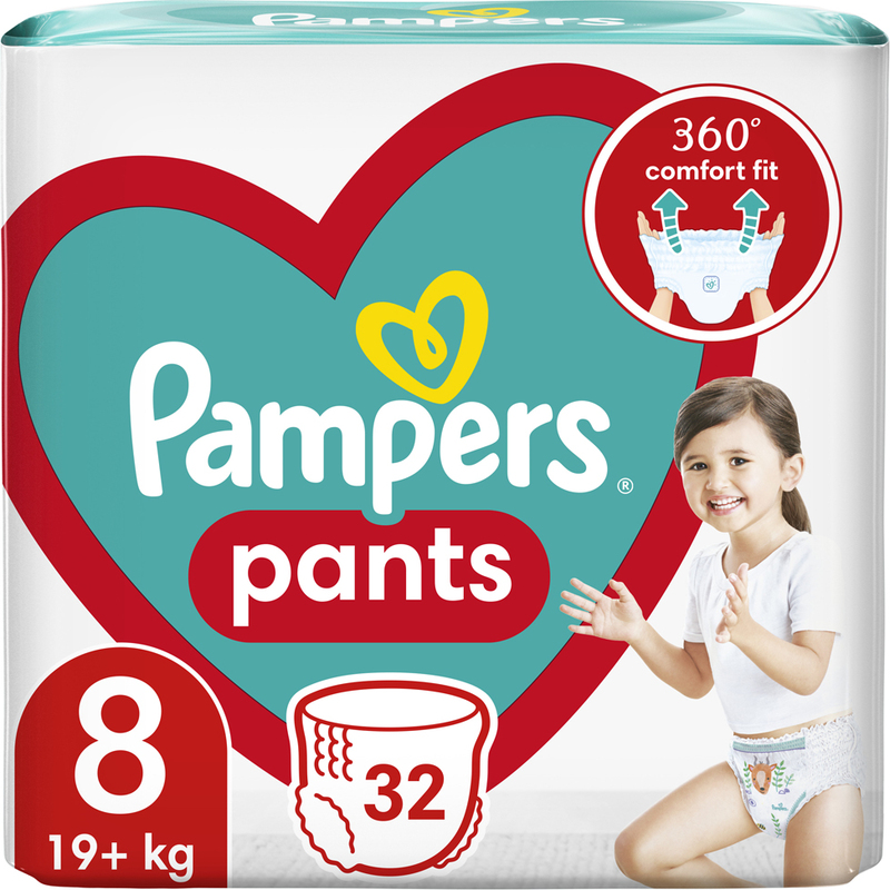 Größe der PAMPERS Diapers Active Babyhose 8 (32 Stück) 19+ kg -  Einwegwindeln