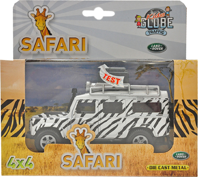 Kids Globe Verkehrsauto Land Rover Safari 14 cm Metall rückwärts