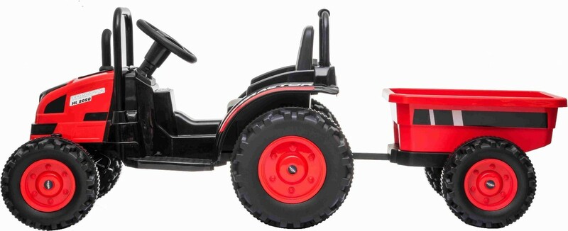 Elektrischer POWER-Traktor mit Abstellgleis, rot, Hinterradantrieb