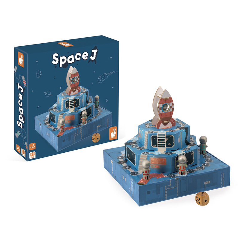 Janod - Space J - Gioco di Società per Bambini - Tema Spazio - Gioco da  Tavolo 3D in Legno e Cartone - Da 2 a 4 Giocatori - Certificato FSC - Dai 5  Anni, J02474 : : Giochi e giocattoli