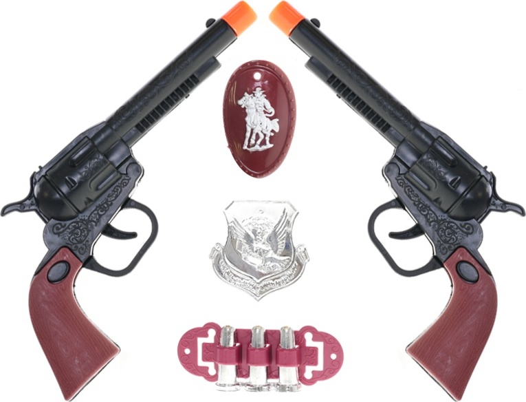 Pistole da cowboy 2 pz 20 cm con accessori - Fucili e armi