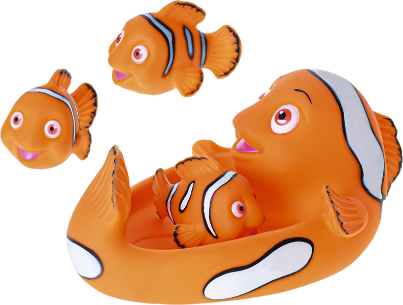 Pesce Mini Club 19,5 cm per la vasca con tre pesciolini - Giochi