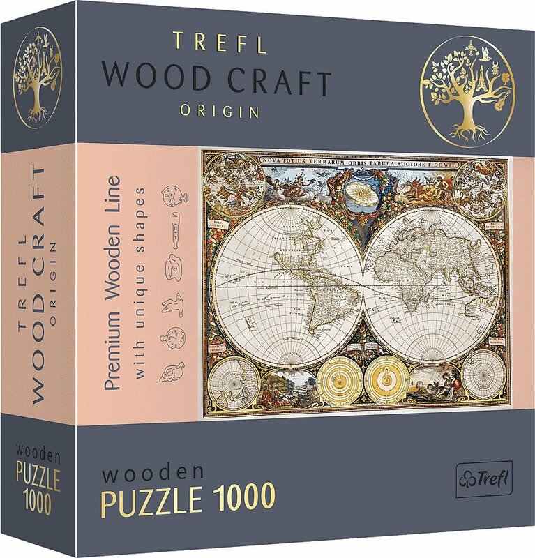 Hit Puzzle di legno 1000 - Mappa del mondo antico - Puzzle di legno