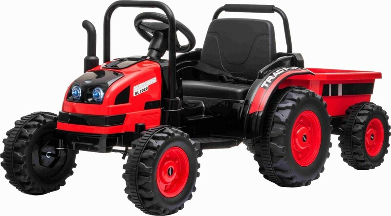 Elektrischer POWER-Traktor mit Abstellgleis, rot, Hinterradantrieb