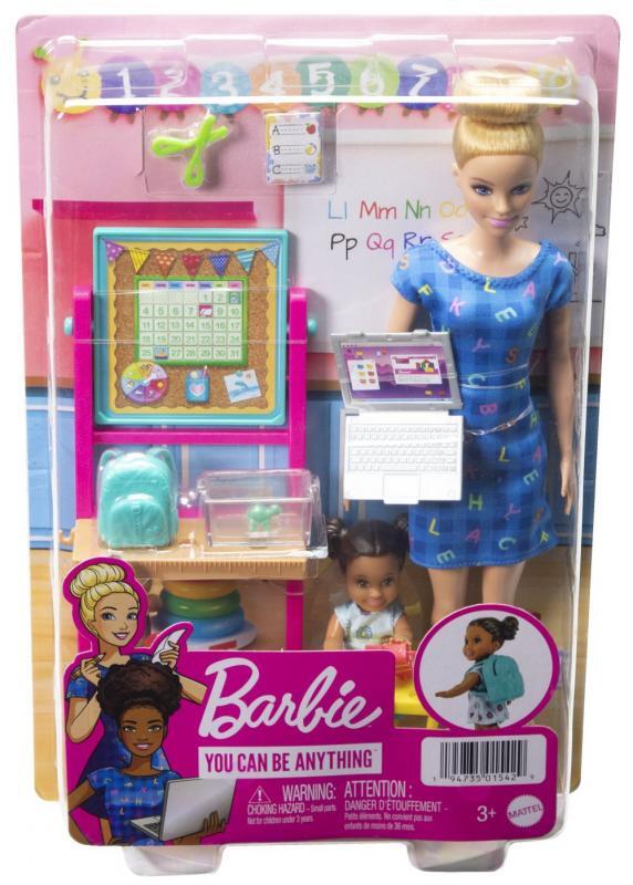 Mattel Barbie professione con bambola - insegnante in abito blu - Bambole  BARBIE