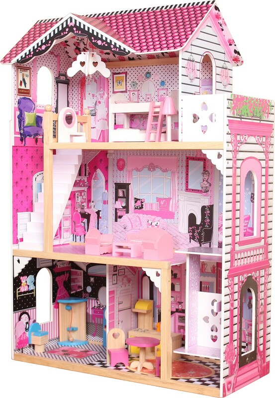 Casa delle bambole in legno - Dimensioni Barbie - Casette per le