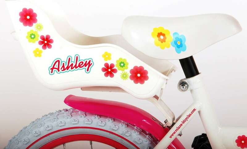 Bicicletta Bambina Ragazza Ashley 18 Pollici Bianco Rosa 95% Assemblata 