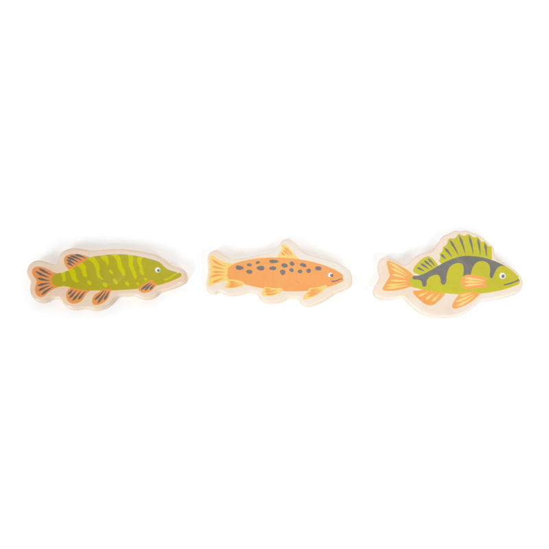 PUZZLE 3D BLOCCHI LEGNO FORMA DI PESCE EDUCATIVO COLORATO GIOCO BAMBINI  ANIMALI