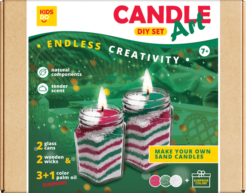 Set per realizzare candele Rosso, verde, bianco + 1 sorpresa colorata - Fai  da te creativo