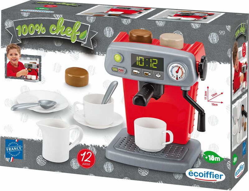 B-WARE Kinder-Espressomaschine Ecoiffier Haushaltsspielzeug Rollenspiel Spielset 