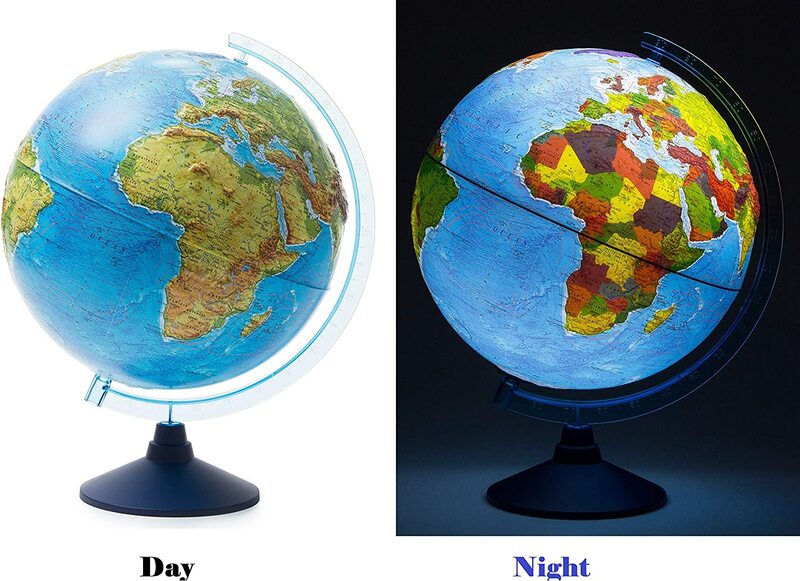 Alaysky Globus mit Relief-Effekt und LED Beleuchtung Durchmesser 25 cm 