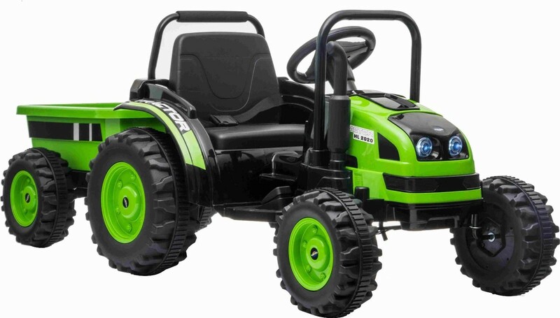 Elektrischer POWER-Traktor mit Abstellgleis, grün