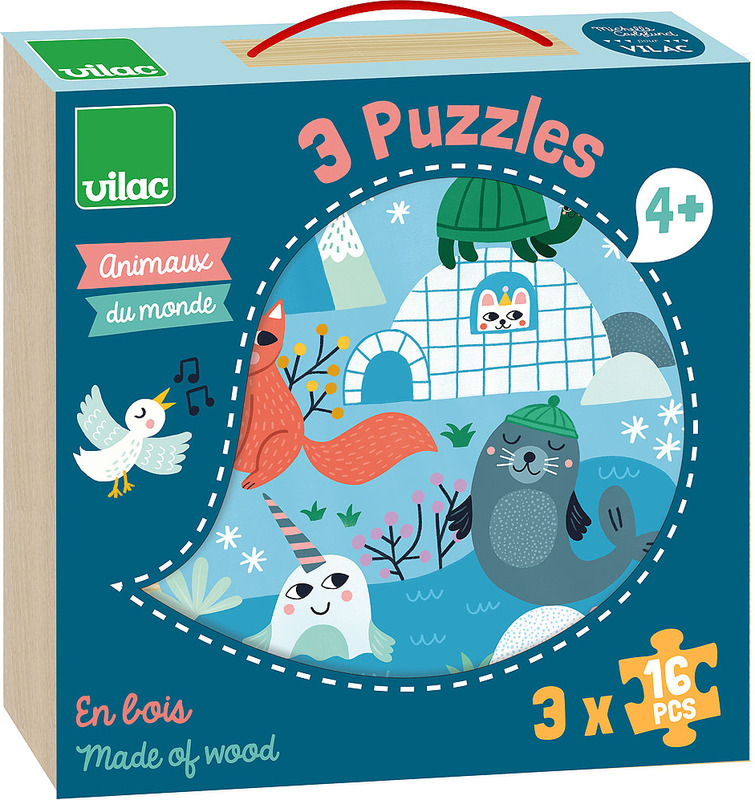 Acquista Puzzle di animali in legno Orso, pezzi di puzzle in legno