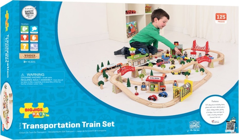 Bigjigs transport train store set