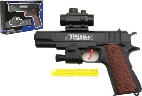 Pistola per palline morbide in plastica 20cm - Fucili e armi