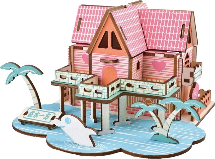 Woodcraft Puzzle 3D in legno Casa estiva - Costruzioni di casette in legno