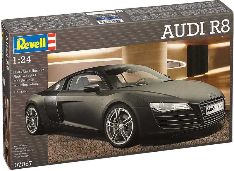 Plastik ModelKit Auto 07057 Audi R8 schwarz 1 24 Personlich RajSpielzeug