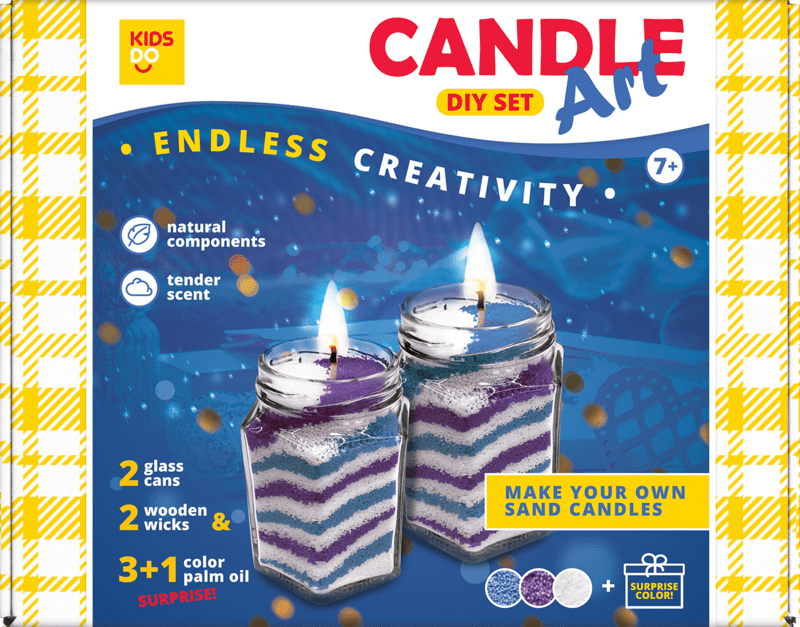 Set per realizzare candele Blu, viola, bianco + 1 sorpresa colorata - Fai  da te creativo