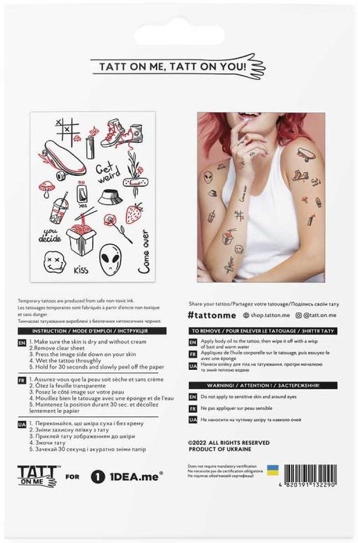 TATTonMe Tatuaggi temporanei impermeabili In città mix - Salone di Moda per  Bambini