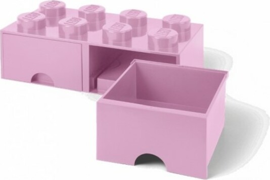 Scatola portaoggetti LEGO® 8 - con cassetti rosa chiaro 250 x 500 x 180 mm  - LEGO® Storage