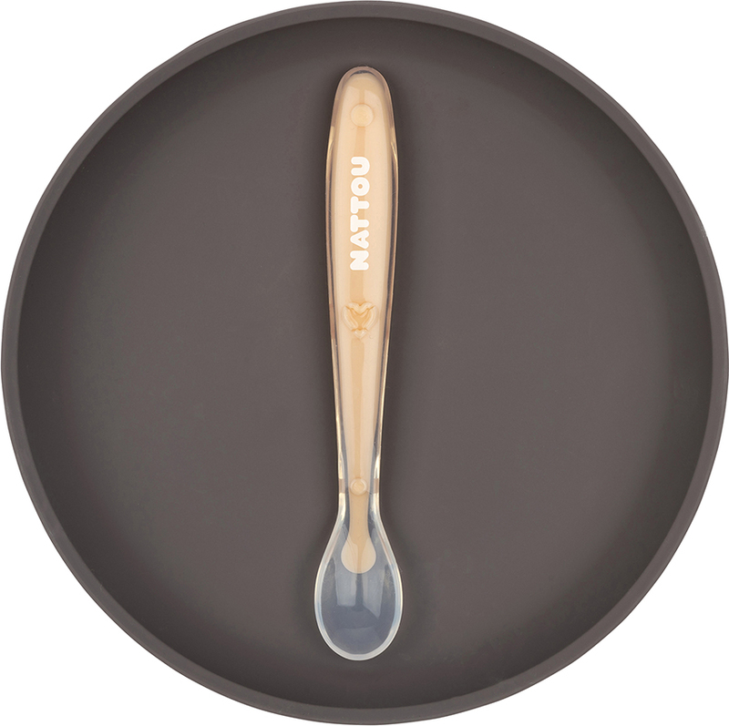 Set piatto e cucchiaio silicone Nattou