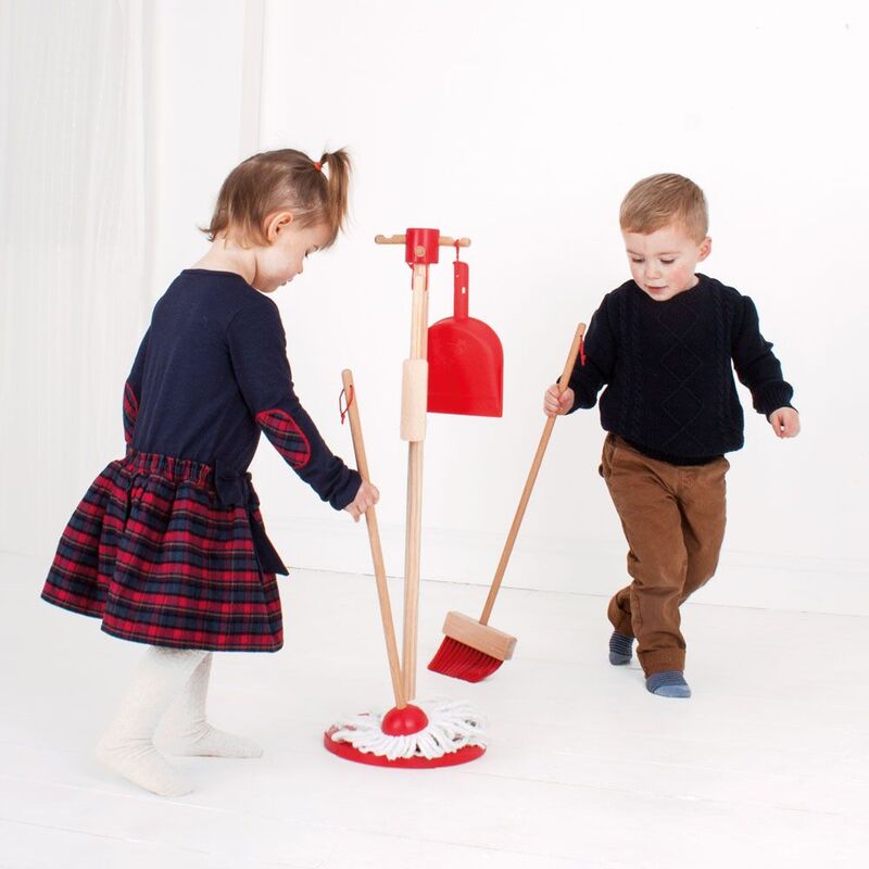 Bigjigs Toys set da gioco per la pulizia rosso - Pulizie per Bambini