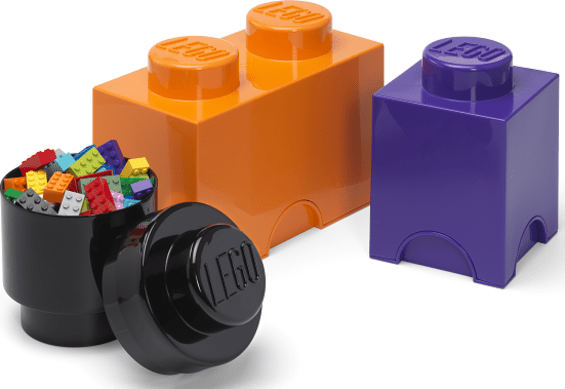 Scatole portaoggetti LEGO® Confezione multipla da 3 pezzi - viola, nero,  arancione - LEGO® Storage