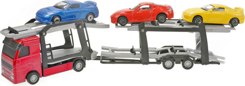 2-Play Traffic Autotransporter Metall 26cm 1:60 + 3 Autos - Autos