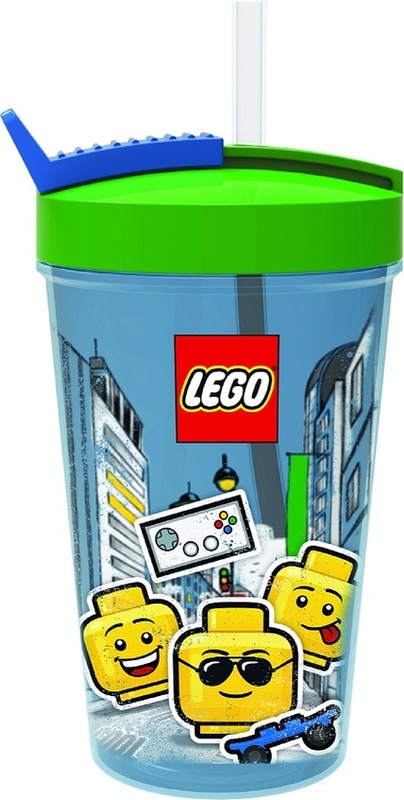 Tazza LEGO® ICONIC Boy con cannuccia - blu / verde - Accessori per la  scuola