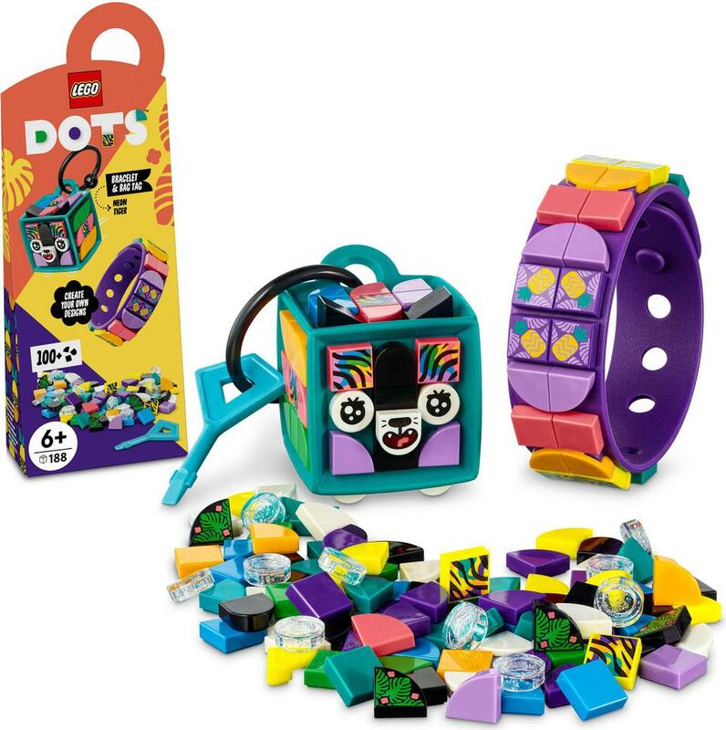 LEGO® DOTS 41945 Tigre al neon - Ornamento braccialetto e borsa - LEGO® DOTS