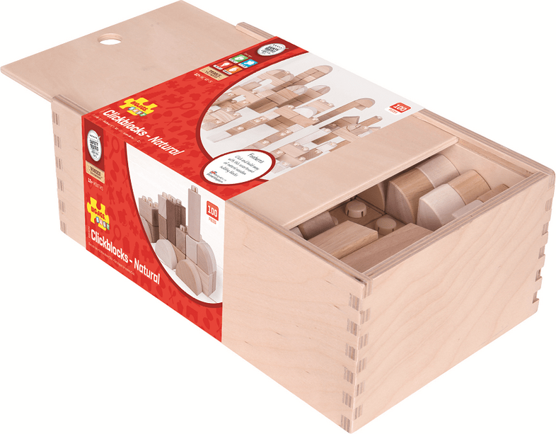 Woody Kit di cubetti naturali in cartone, 50 pezzi - Cubi di legno e  costruzioni