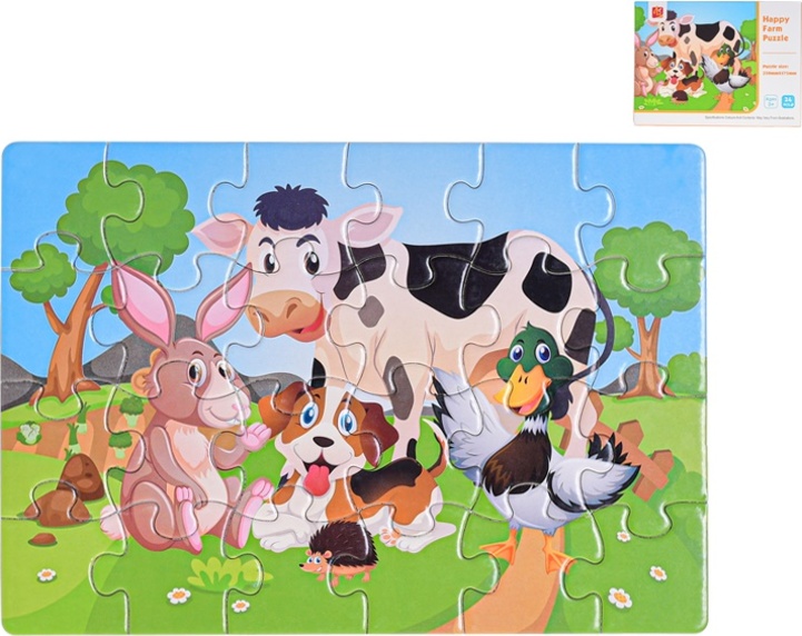 Puzzle per bambini 25x17,5 cm animali, 24 pezzi - Puzzle per
