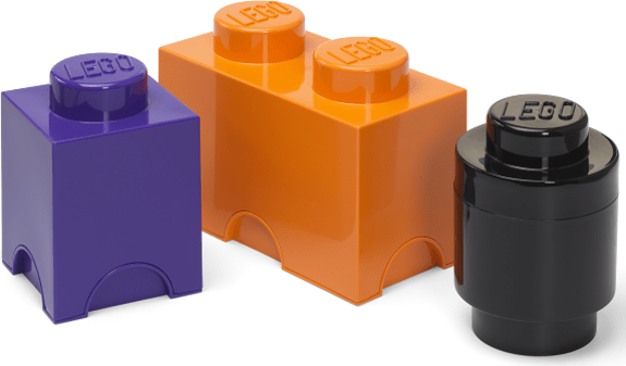Dialogue reading imagine Cutii de depozitare LEGO® Multi-Pack 3 buc - mov, negru, portocaliu - LEGO®  Storage | RaiJucării.ro