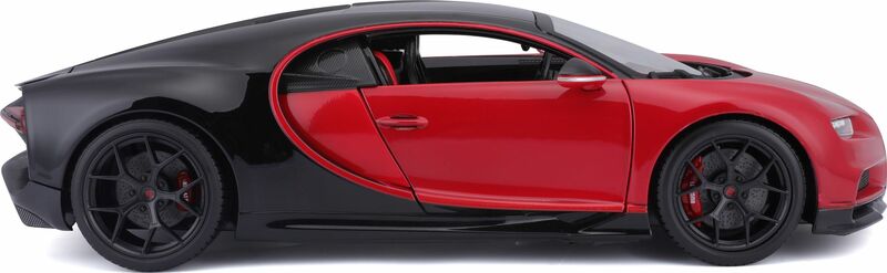Bugatti Chiron SPORT COUPE rosso con nero a partire da fiera Ginevra 2018 1/18 BBURAGO Model 