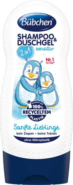 BÜBCHEN Shampoo e gel doccia per bambini 2in1 Sensitive - Delicato tesoro,  230 ml - Saponi
