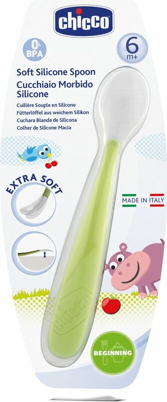 Cucchiaio silicone Soft 6m + - verde - Piatti e posate per bambini