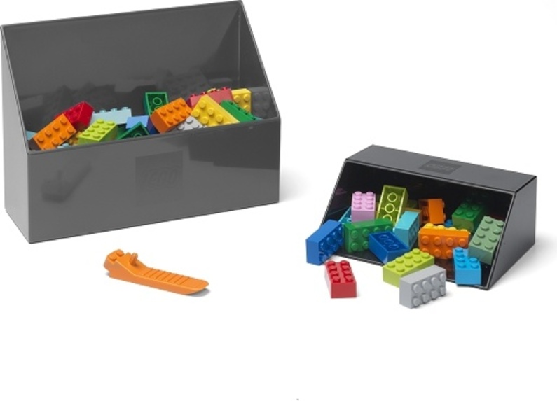 Raccoglitore di cubi LEGO® - grigio / nero, set da 2 pezzi - LEGO® Storage