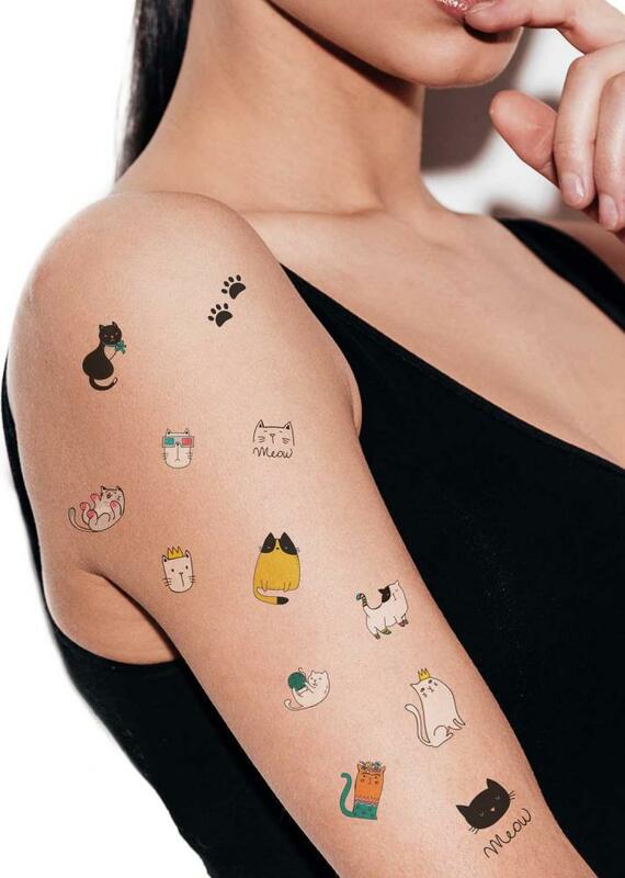 TATTonMe Tatuaggi temporanei impermeabili Mix di gatti - Salone di Moda per  Bambini
