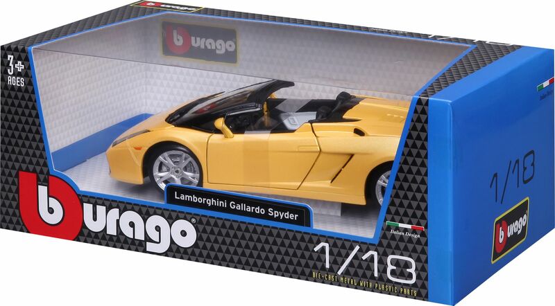 Bburago Lamborghini Gallardo Spyder Scala 1:18 - Gioiello Italiano in  Giallo Metallizzato – bburago-shop