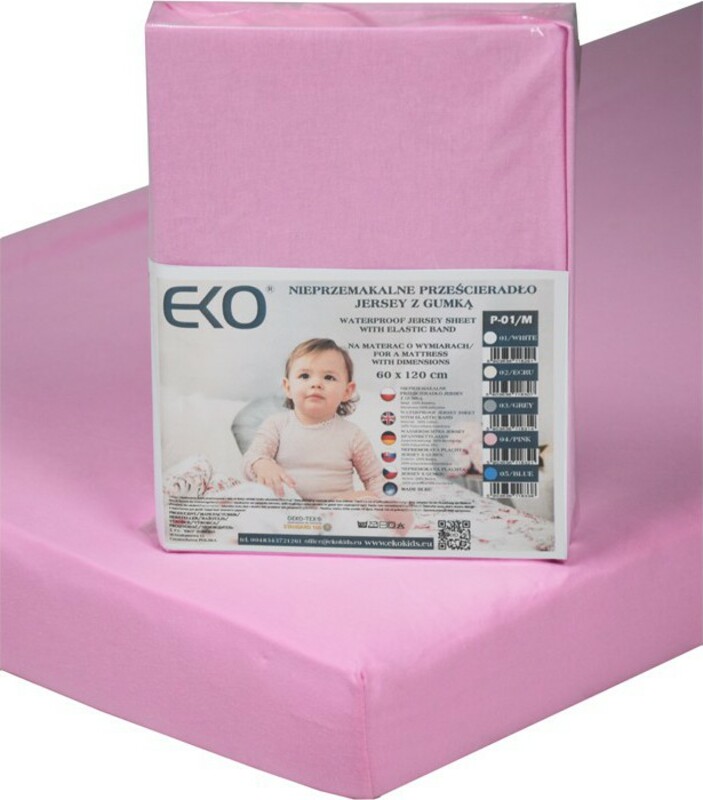 EKO Telo impermeabile con jersey di gomma rosa 120x60 cm - Biancheria da  letto per bambini