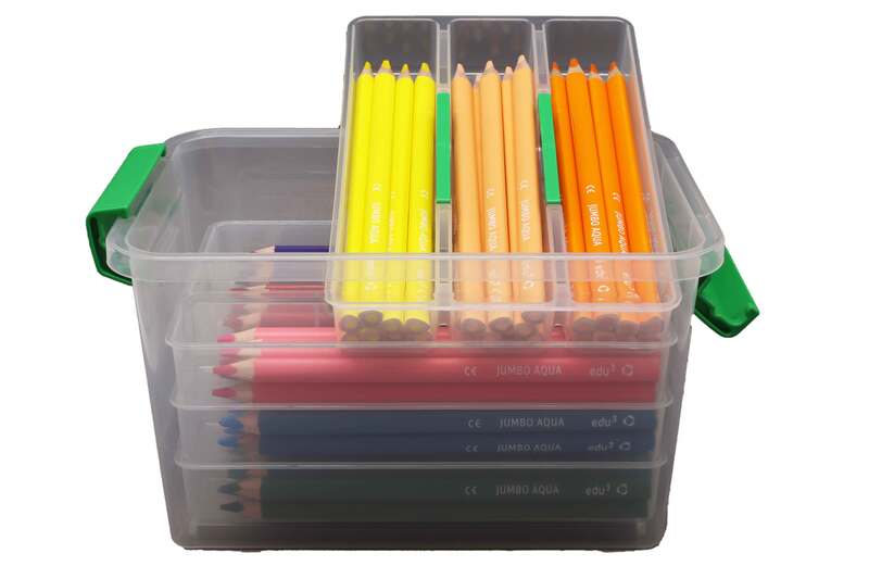 EDU3 Pastelli triangolari Jumbo Aqua P96, duri 5 mm, 96 pezzi/12 colori in  una scatola scolastica - Attrezzatura scolastica
