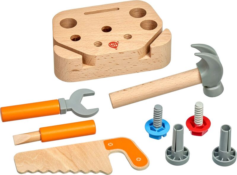 Small Foot Set Costruzioni In Legno 'Minilavoratori' – Kit Creativo 3+ Anni Con Attrezzi