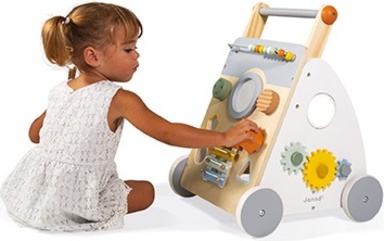 Girello 5 In 1 Per Bambini Con Pannello Gioco Montessori - Velocità Regolabile - Dai 6 Mesi - Colore Rosa