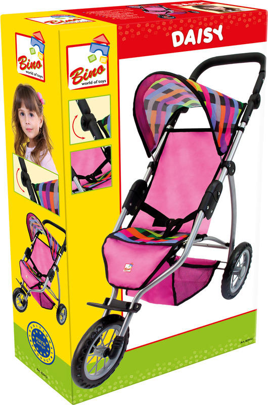 Passeggino Bino Europe 82913 Per Bambole, Leggero E Pieghevole, Con Cinture Di Sicurezza