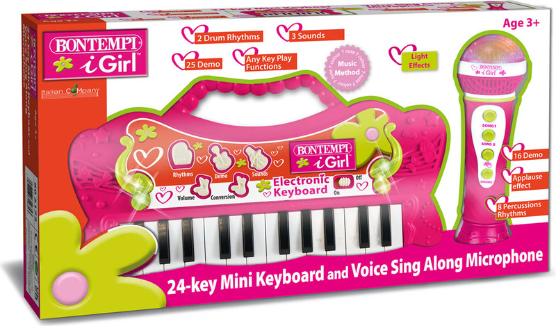 McGrey KK-2501 Tastiera Musicale Per Bambini 37 Tasti - Rossa Con Microfono, Alimentazione USB O Batterie, 4 Timbri E Ritmi, Ingresso Aux E Cuffie