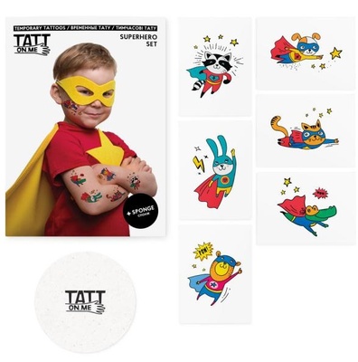 TATTonMe Tatuaggi per bambini Set di supereroi - Salone di Moda per Bambini