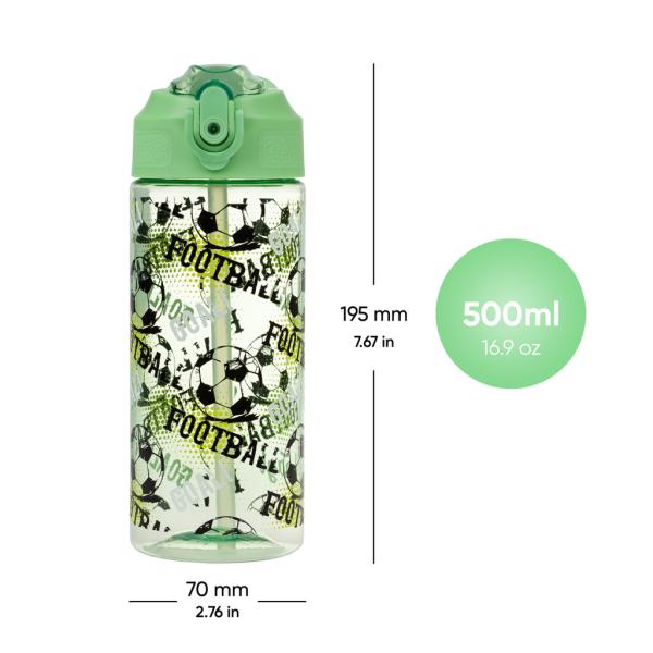 BAAGL Tritanová láhev na nápoje s brčkem Fotbal, 500 ml (obrázek 5)