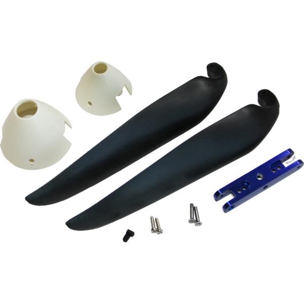 Elica pieghevole in carbonio 12x8" con cono e trave