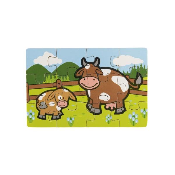 Puzzle dřevěné Moje první zvířátka 4x12 dílků 20x14x3, 5cm v dřevěné krabičce (obrázek 5)