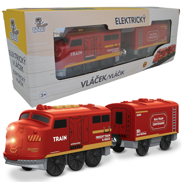 BABU vláčky – Elektrický vláček červený – set 2 ks